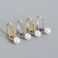 freshwater pearls drop earring 925 sterling silver for women minimalist 2022 trend new punk geometric dangle earing fine jewelry
