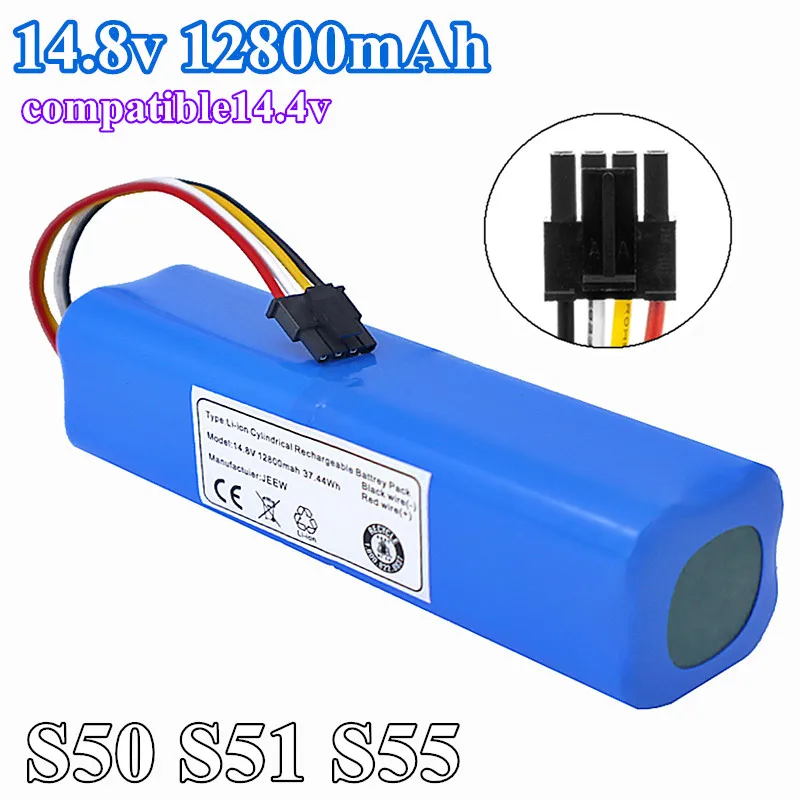 

14.8V 12800mAh Li-ion Robotic Staubsauger Ersatz Batterie Für Xiaomi Mijia 2nd Roboter Roborock S50 S51 S55 Zubehör Ersatzteile