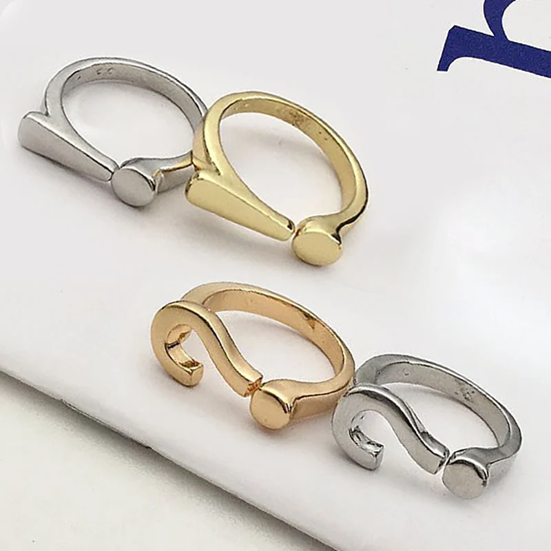 

Punctuation Open Rings Creative Question Mark Finger Ring Niche Design Index Steel Metal Ring Female Simple Ins Silver Gold Ring