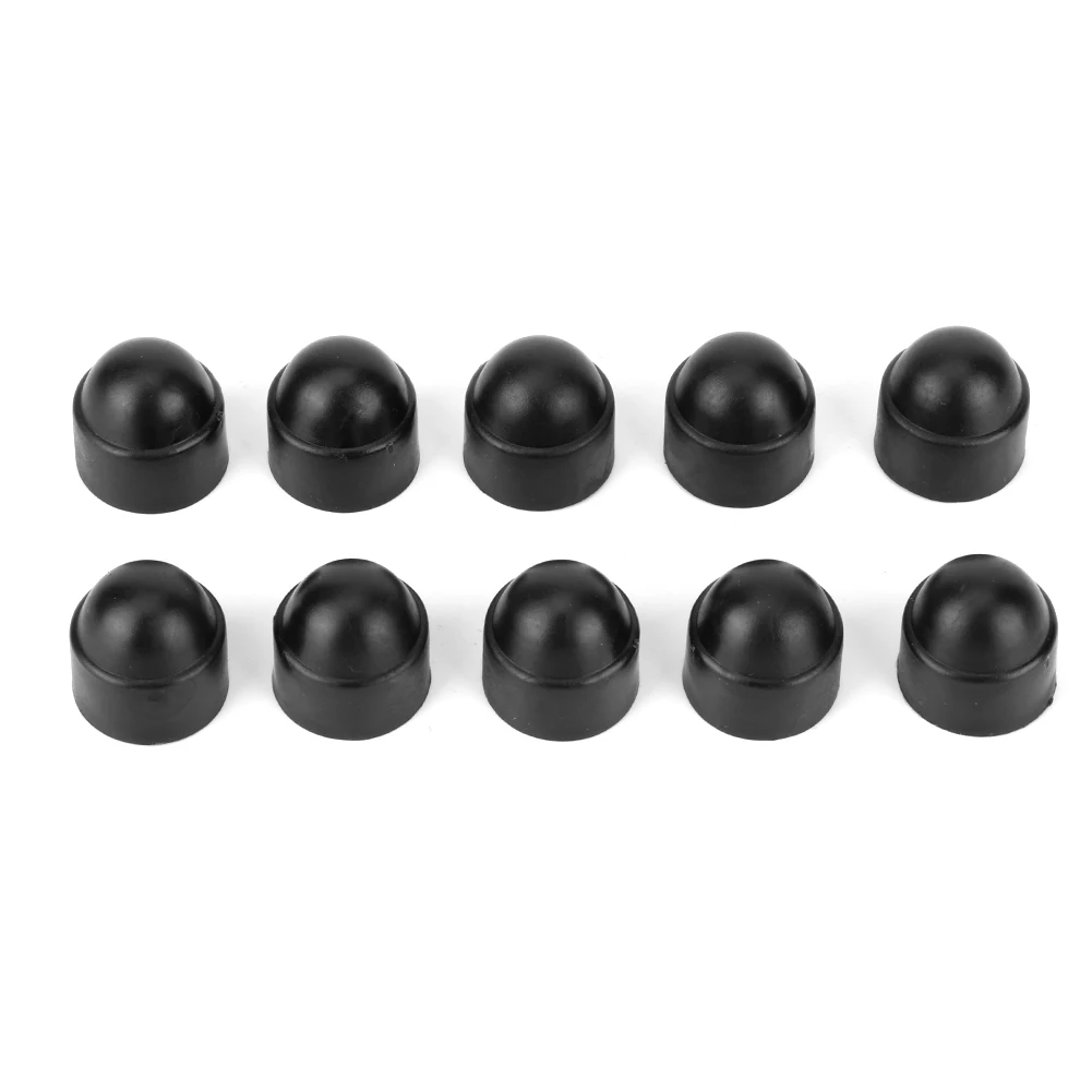 

10pcs 19.5mm/0.77in M10 Hex Screws Nuts Head Cap Protection Cover Auto Accessory