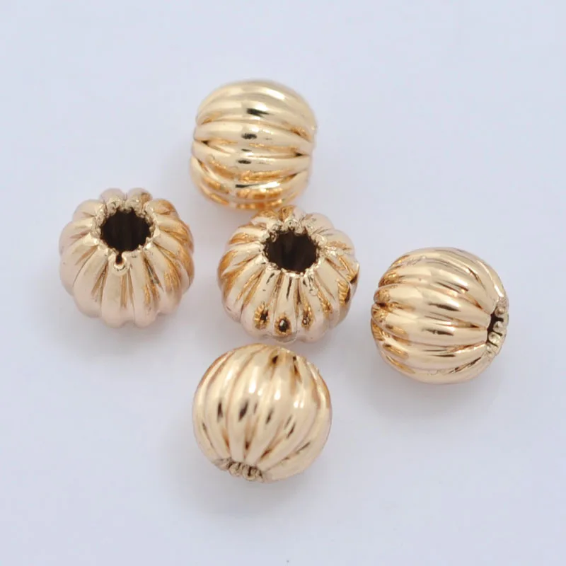 

100PCS 4mm copper plated real gold beaded fine grain bead blocking beadsDIY handmade jewelry accessories wholesale