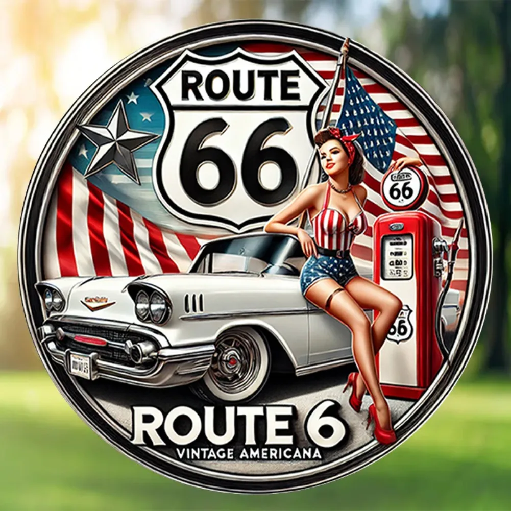 

Металлическая вывеска Route 66 HELLOYOUNG 8 дюймов
