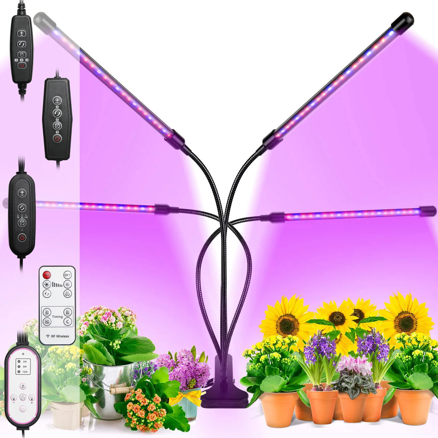 

LED Grow Light USB Phyto Lamp Full Spectrum 4 Head Grow Tent Complete Kit Phytolamp for Plants Seedlings Flowers Indoor Grow Box