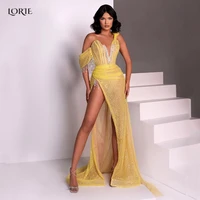 lorie sexy night club glitter evening party dresses side split low cut formal prom gowns shiny bodycon luxury cocktail dress