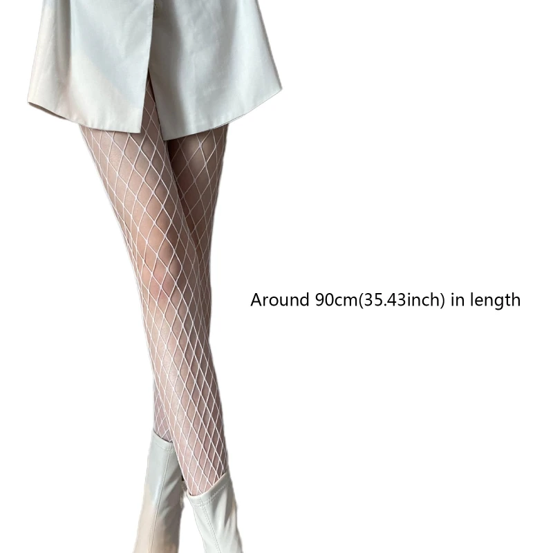 

Shiny Rhinestone Fishnet Stockings Women Black White Pantyhose Comfortable G Tights for Dance Party Night Bar Club Shows