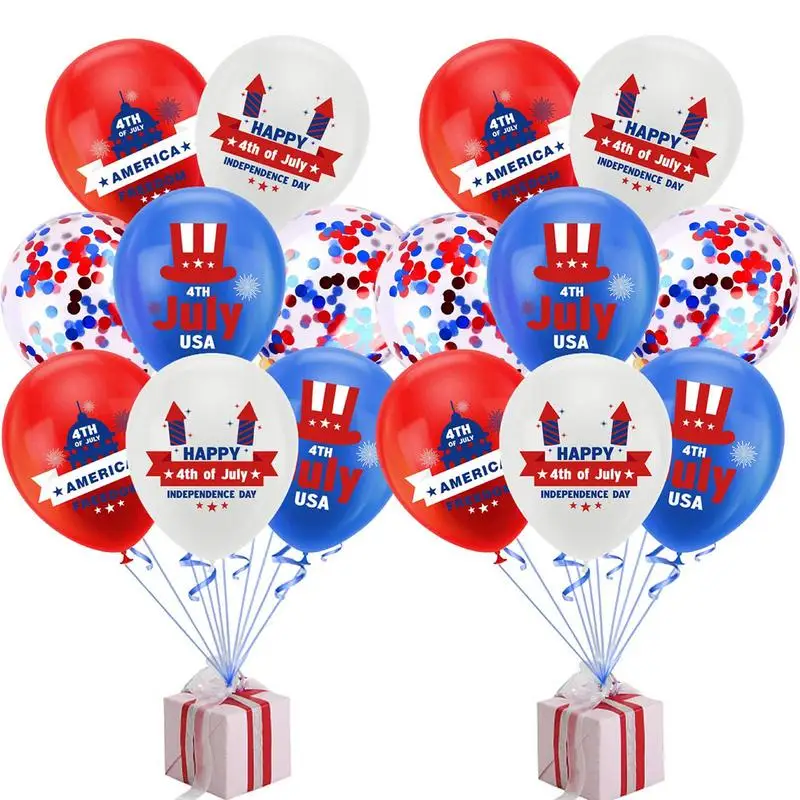 

4th Of July Balloons Set Balloon Ornament White Red Blue Latex Balloons for Independence Day Veterans Day Labor Day Party Dec