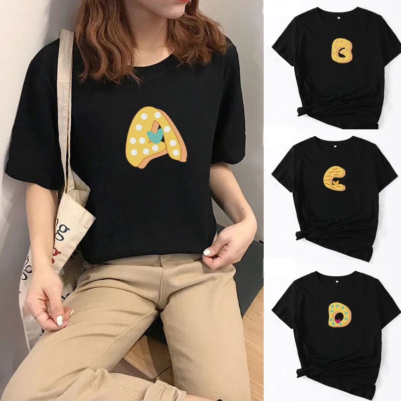 

Women T-shirt Oversized T-shirt Yellow Jelly Letters O-neck Fashion Harajuku Casual Girl Graphic T-shirts Woman Women's 2022 Top