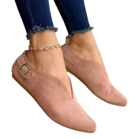 women loafers retro pointed toe suede flat shoes 2021 summer slip on casual shoes female feetwear zapatos mujer plus size 35 43
