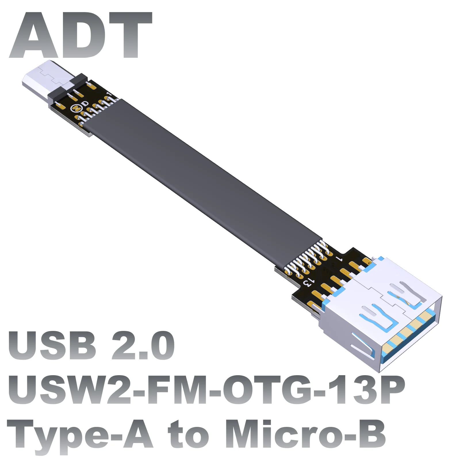 

USB2.0 OTG штекер-гнездо плоский удлинитель кабеля A штекер-микро-B двойной угол ADT прямые продажи с фабрики