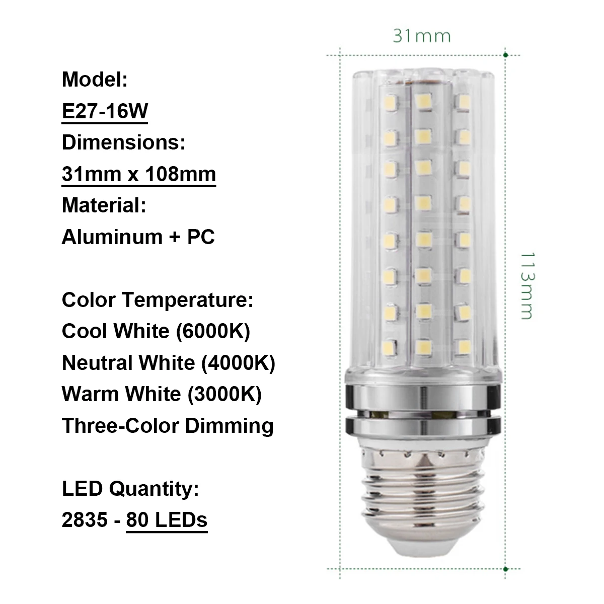 

Светодиодная кукурузная лампа Aoyuansea E14 E27 220V