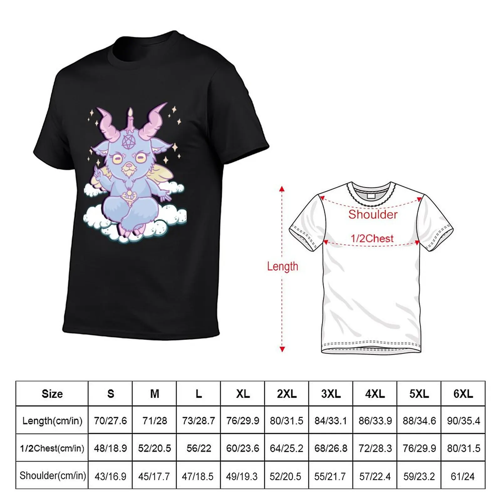 Милый аниме Kawaii Baphomet Pastel гот эмо футболка с игрой слов kawaii одежда для мальчика