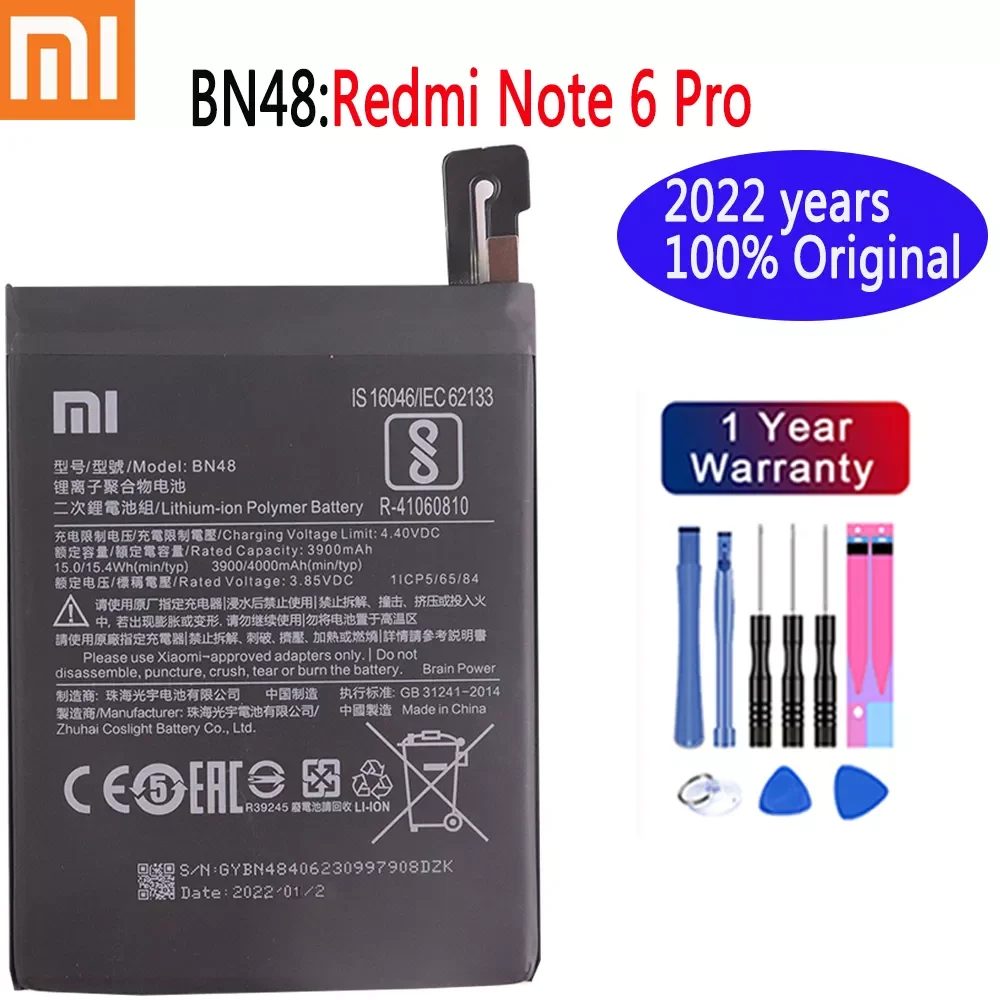 

Аккумулятор для Xiaomi Redmi Note 6 Pro, 2022 мАч, с инструментами