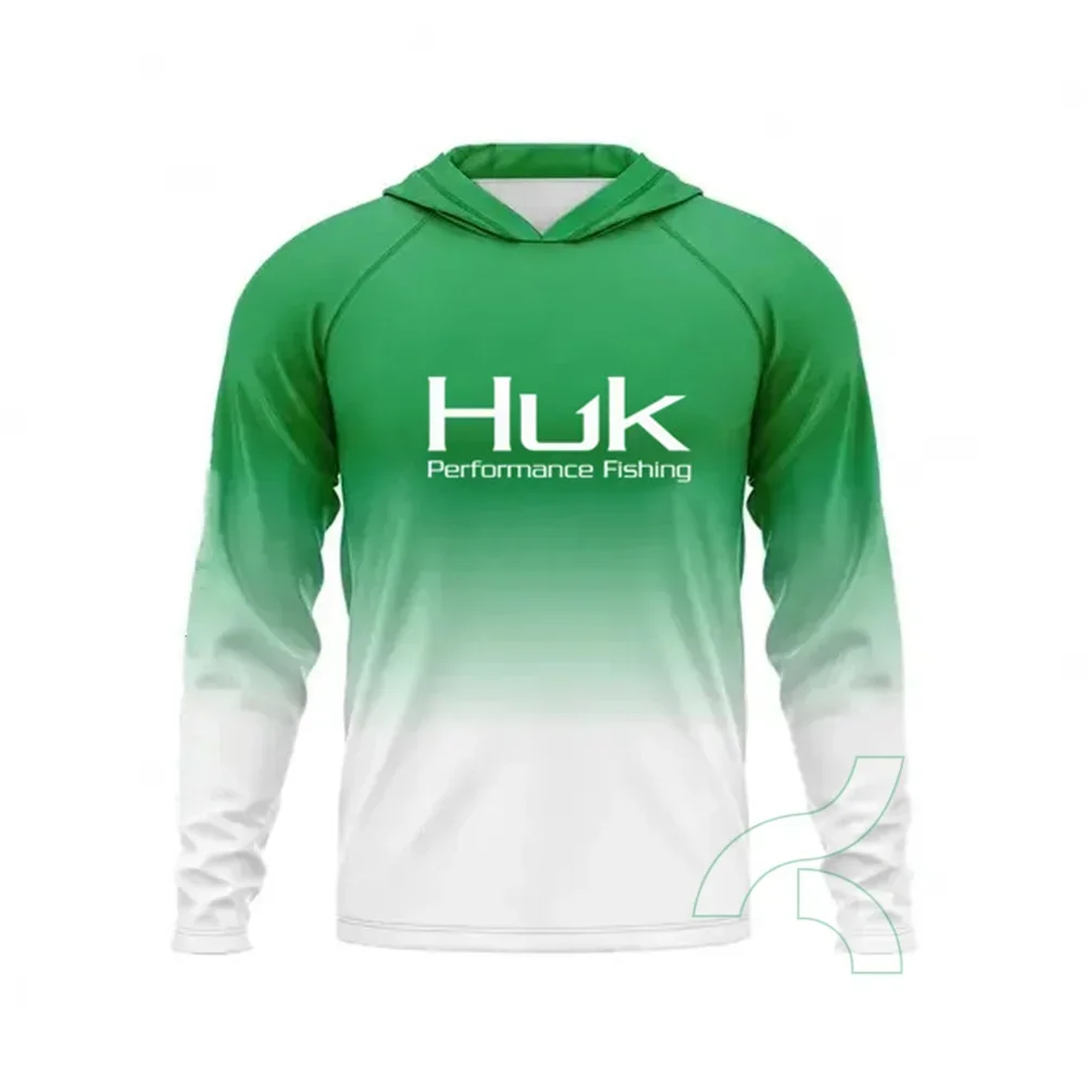 Футболка рыболовная с капюшоном длинным рукавом и защитой от солнца