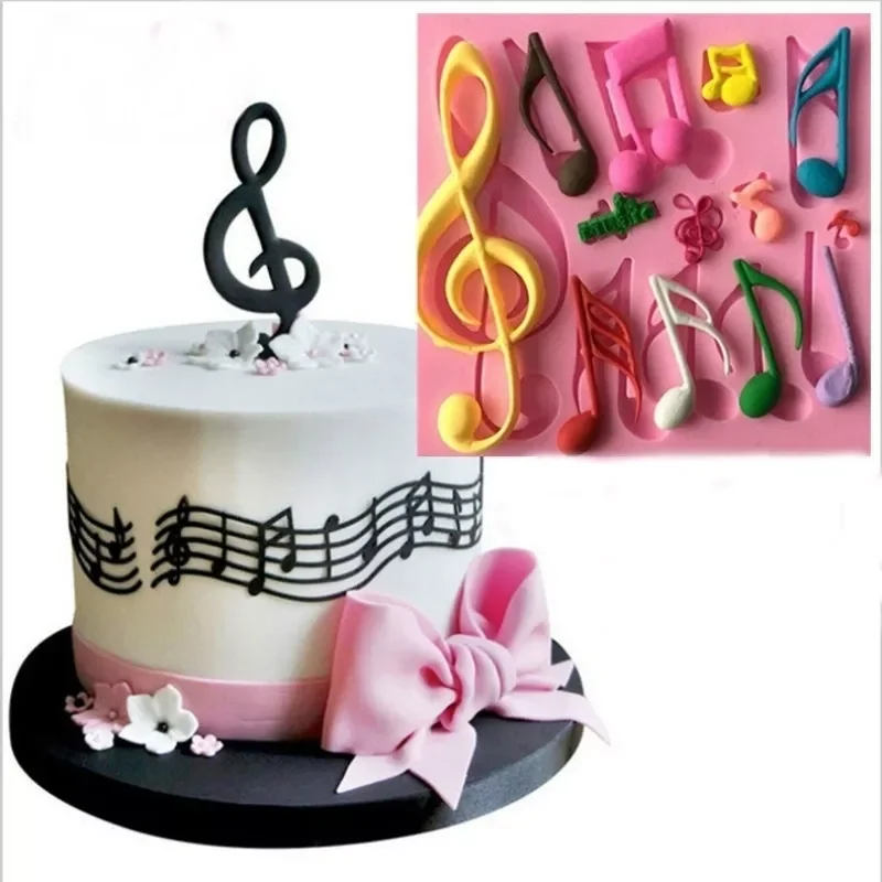 

NEW2022 Music Symbol Music Note Shape Silicone Cake Mold Bakeware Mold for Chocolate Cookies Fondant Cake Tools Cake Decorating