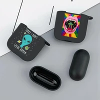 aesthetics cute cartoon alien space soft silicone tpu case for airpods pro 1 2 3 black wireless bluetooth earphone box cover