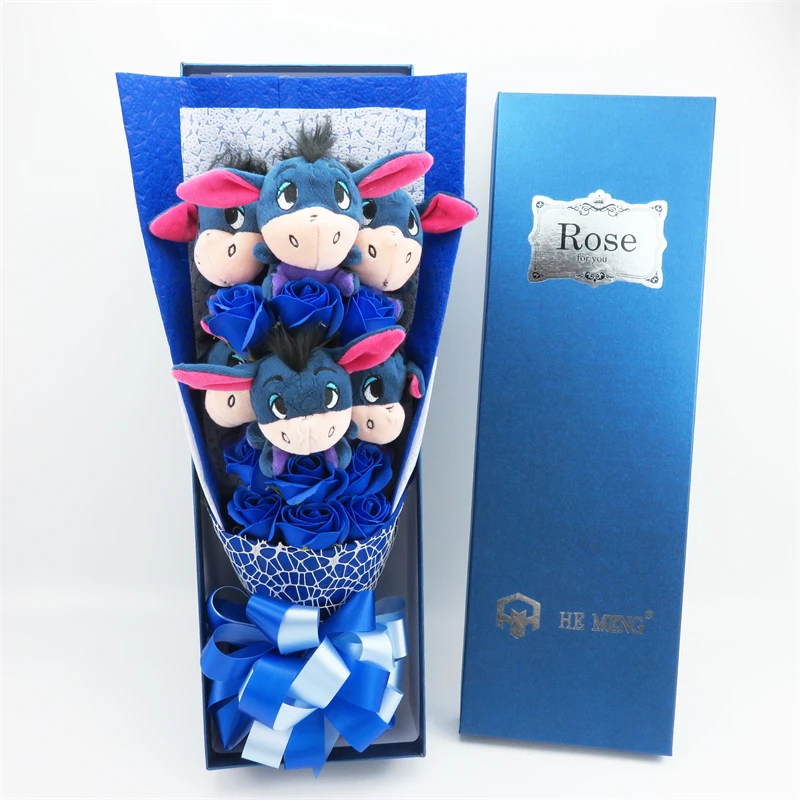 

Мультяшная плюшевая кукла аниме Eeyore, игрушка, креативный букет цветов, Подарочная коробка, подарок на день Святого Валентина, Рождество, выпускной, день рождения
