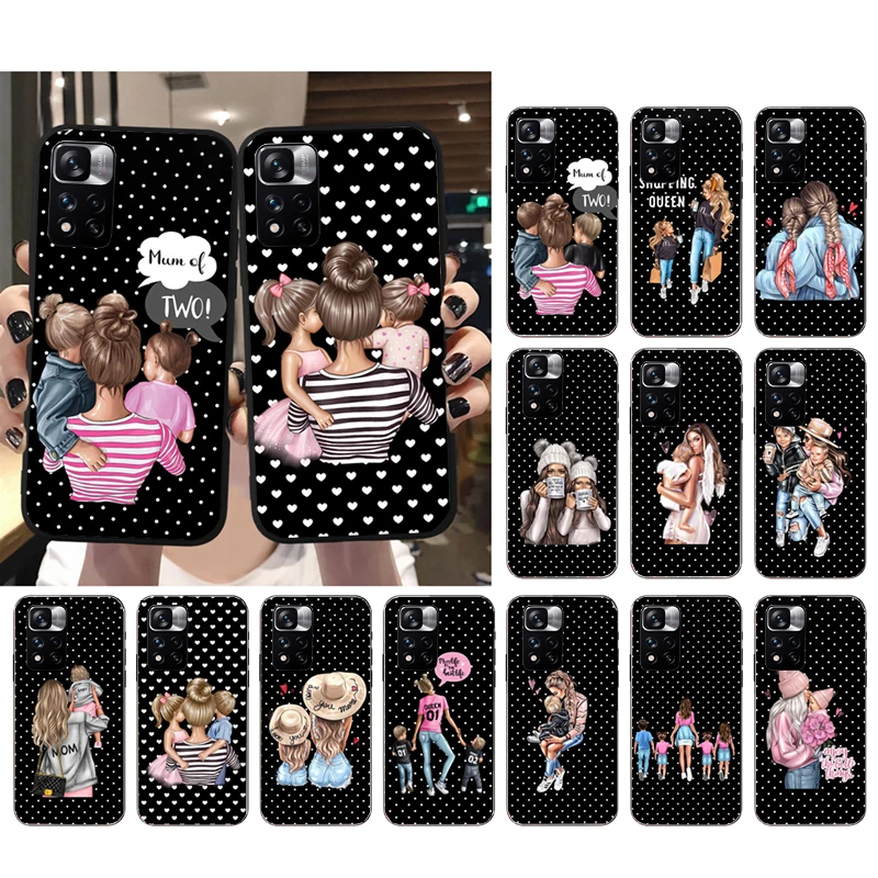 Чехол для телефона мама сын дочь для Xiaomi Redmi Note 12S 12 Pro 11S 11 10 Pro 10S Redmi 10 9 9C 9T 9A Funda Чехол для телефона мама сын дочь для Xiaomi Redmi Note 12S 12 Pro 11S 11 10 Pro 10S Redmi 10 9 9C 9T 9A Funda