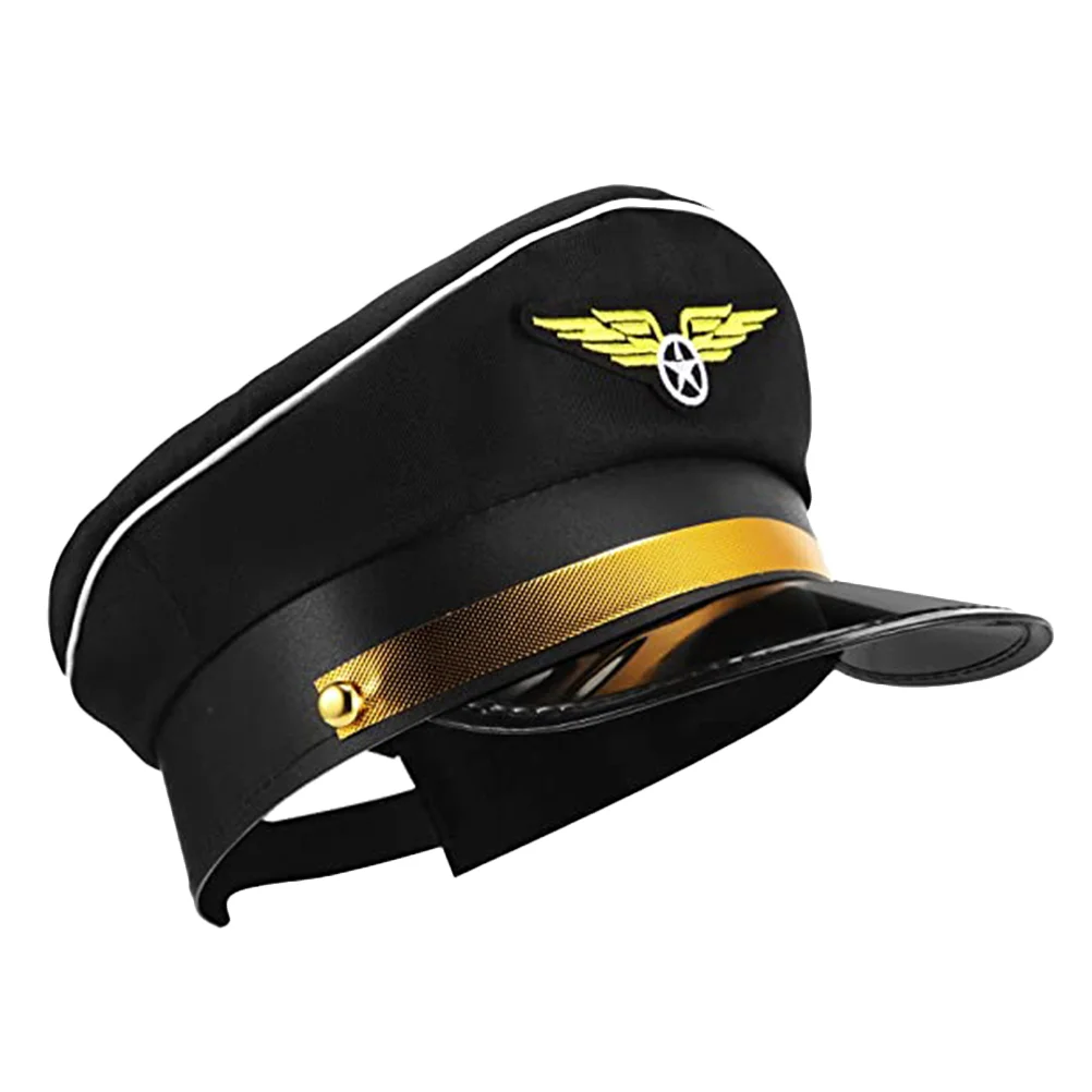

Children's Captain Hat Men Caps Halloween Navy Hat Sailors Cap Fashion Cap Yacht Hat Polyester Railway Hat Flight Attendant