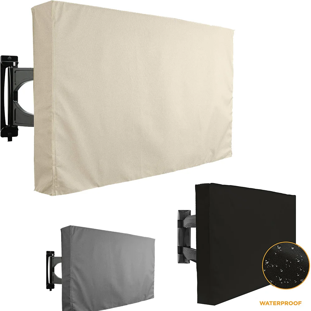 

Weatherproof Dust-proof Outdoor TV Cover Beige 32" 36" 40" 46" 50" 55" 60" 65" Protect TV Screen Garden Patio Outdoor TV Cover