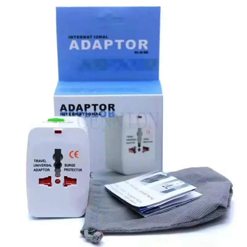 

Hot Selling 2USB 1A EU AU US FR DE KR All In One Universal Travel Adapter AC Power Adaptor Convertor Plug Socket