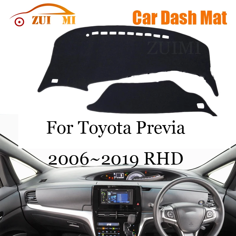 Фото Накладка на приборную панель ZUIMI (коврик) для Toyota Previa 2006-2019 (левый/правый руль), защита от солнца и пыли №2