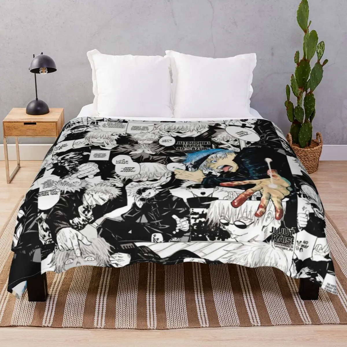 Gojo Satoru Collage Blankets Fleece Decoration Fluffy Throw Blanket for Bedding Home Couch Travel Cinema