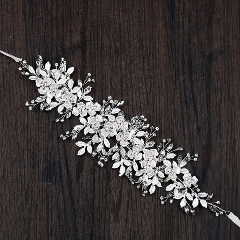 

F42F Rhinestones Bridal Belt Crystal Wedding Dress Belt for Bride Bridesmaid