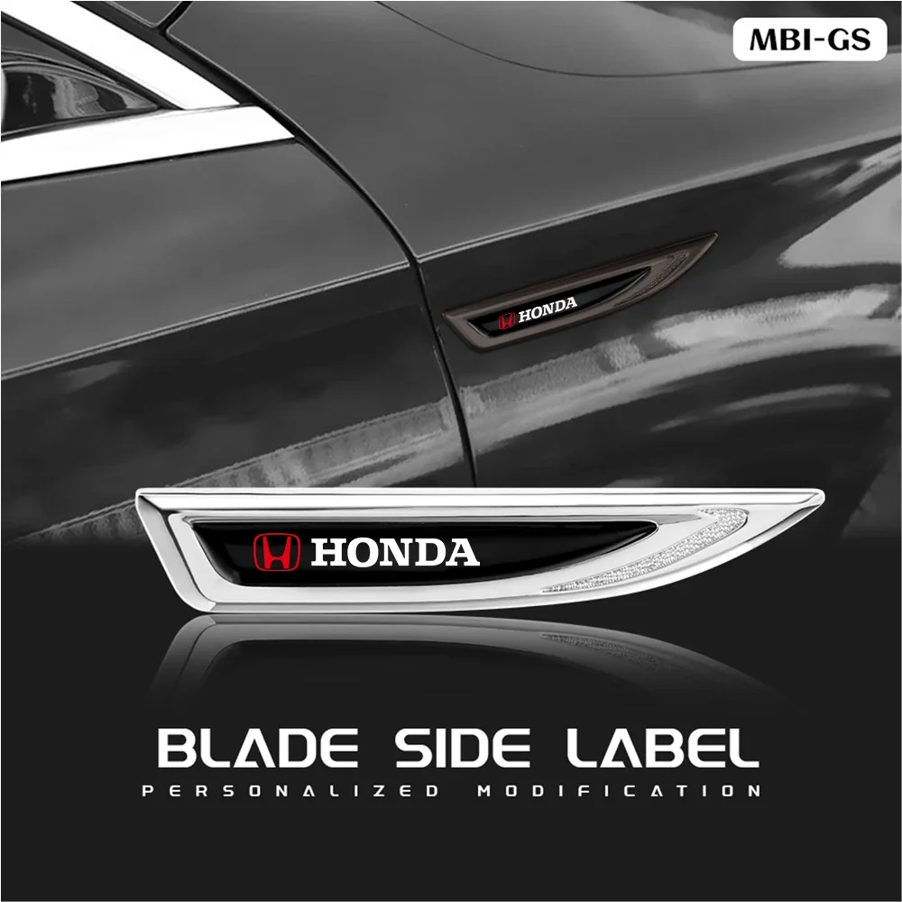 Фото Наклейка-эмблема на боковое крыло автомобиля, 3D-декор в форме ножа для Honda CR-V, Civic, Accord, HR-V, City, Fit, Pilot, WR-V, Passport, BR-V №4