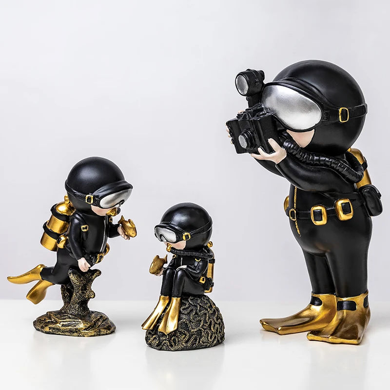 

Nordic Home Decor Cute Diver Miniatures Ornament Modern Home Living Room Decoration Desk Accessories Figurines for Interior