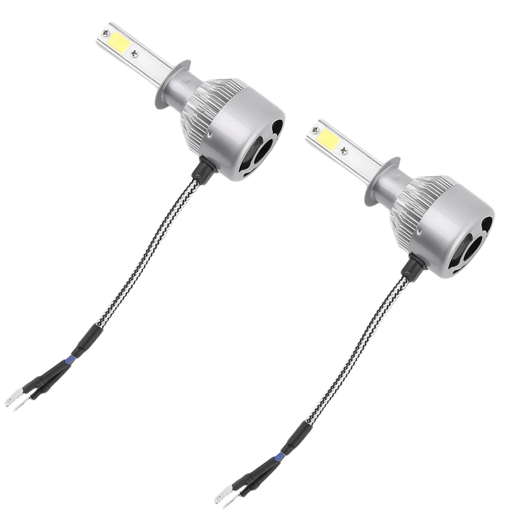 

1Pair C6 H1 Car LED Headlamp Bulb Head lights Replace Headlights 4000LM 12-24V 80W 6000K White LED Light