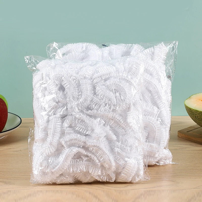 

100PCS Disposable Food Cover Wrap Plastic Bag Food Grade Fruit Vegetable Storage Bag Elastic Plastic Bag Kitchen Fresh Keeping