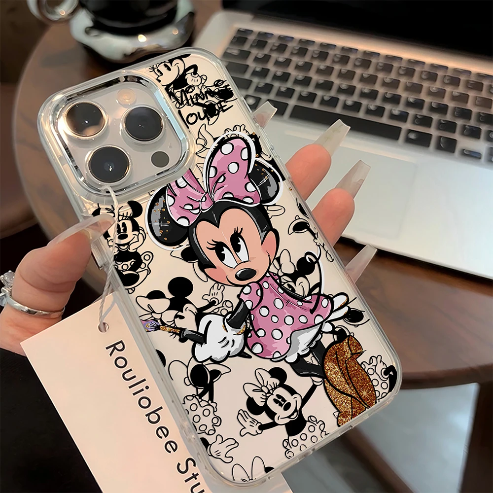 Фото Стильный чехол для телефона с Микки и Минни Маусами для iPhone 17e, 17, 16e, 16, 15, 14, 13, 12, 11 mini, Pro, Max, X, XR, XSMAX, 8, 7, Air, Plus, мягкий чехол №4