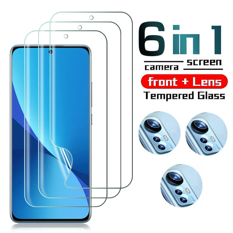 

6IN1 Full Cover For Xiaomi Mi 12X Screen Protectors Camera Lens Glass For Xiomi Xaomi 12X 12 12 Pro 12Pro Mi12X Protective Glass