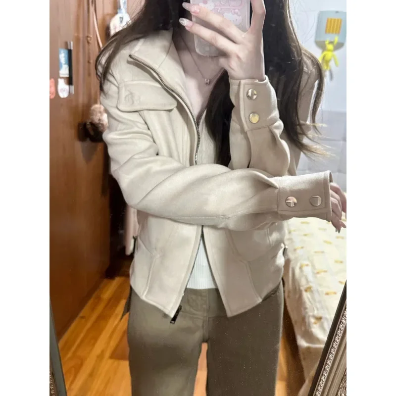 VintageinsSweet Idle Style куртка с воротником-стойкой женская осень 2023 новый утягивающий