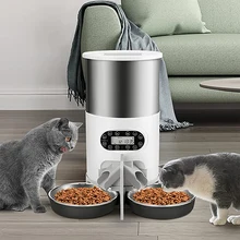 Pet Cat and Dog Feeder Smart APP Food Automatic Dispenser Stainless Steel Bowl Cats and Dogs with Recording Timing Feeding 4.5L 