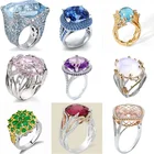 Большая коллекция цирконов! 2022 модное женское кольцо с кристаллами для вечерние ринки свадебные кольца ювелирные изделия оптовая продажа Бесплатная доставка