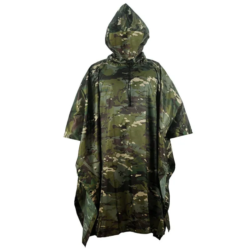 

Impermeable Raincoat Poncho Outdoor Military Tactical Rainwear Hiking Camping Hunting Ghillie Suits Travel Umbrella Rain Gear