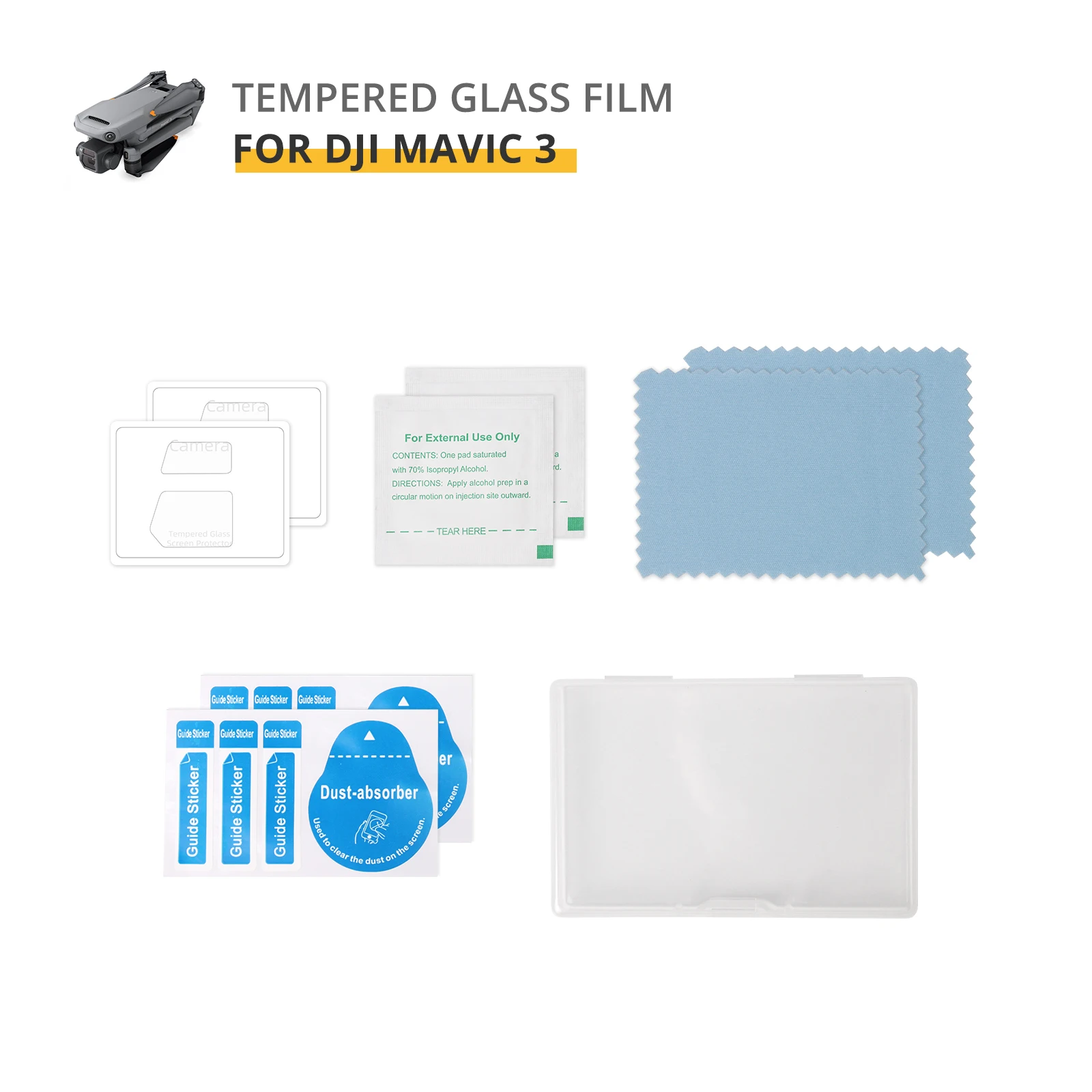 Купи For DJI Mavic 3 Tempered Glass Film Screen Protector Compatible Hardness Anti-Scratch Lens for Mavic 3 Classic Drone Accessories за 388 рублей в магазине AliExpress