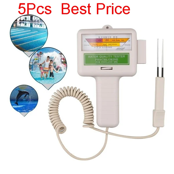 

5Pcs/lot PC101 PH Meters Swimming Pool Water Testing Chlorine Tester Level Meter PH Tester