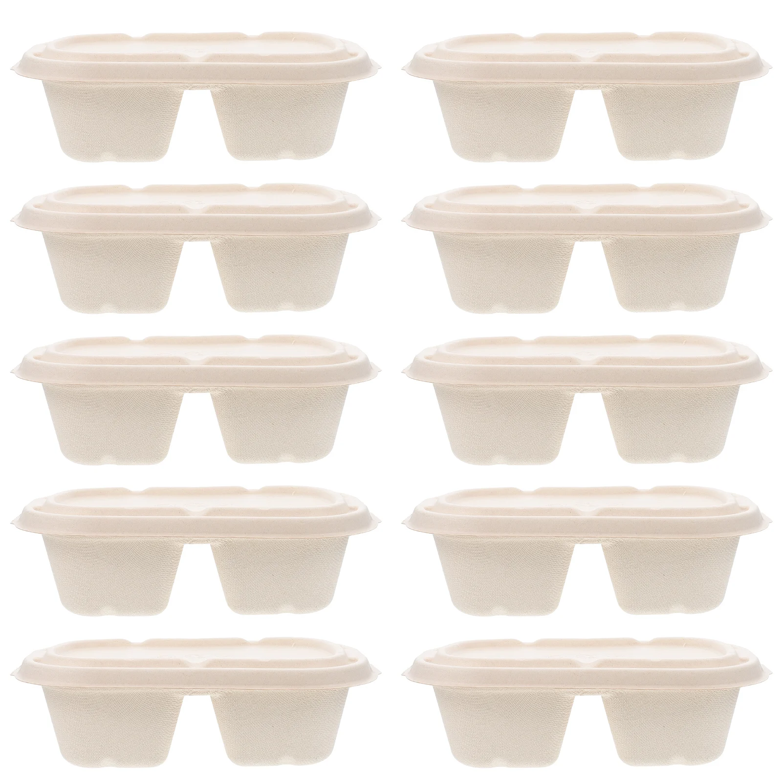 

10Pcs Light Meal Packing Boxes Disposable Food Packing Boxes Salad Takeout Boxes Disposable Paper Bowls for Restaurant Canteen