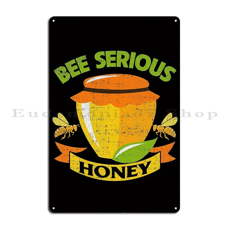 Пчела серьезный медовый Смешные пчелы состаренные Larkdesigns металлические знаки