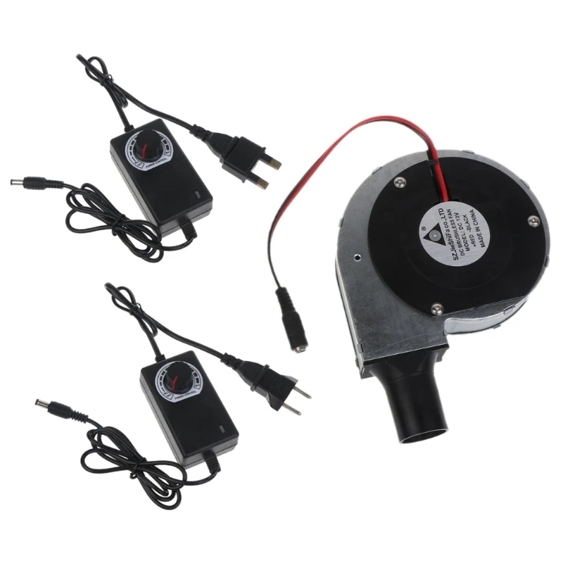

12V 2A 11028 Cooking Blower Portable High-volume 5000R Fire Starter With Air Collecting Port Adjustable Speed Controller