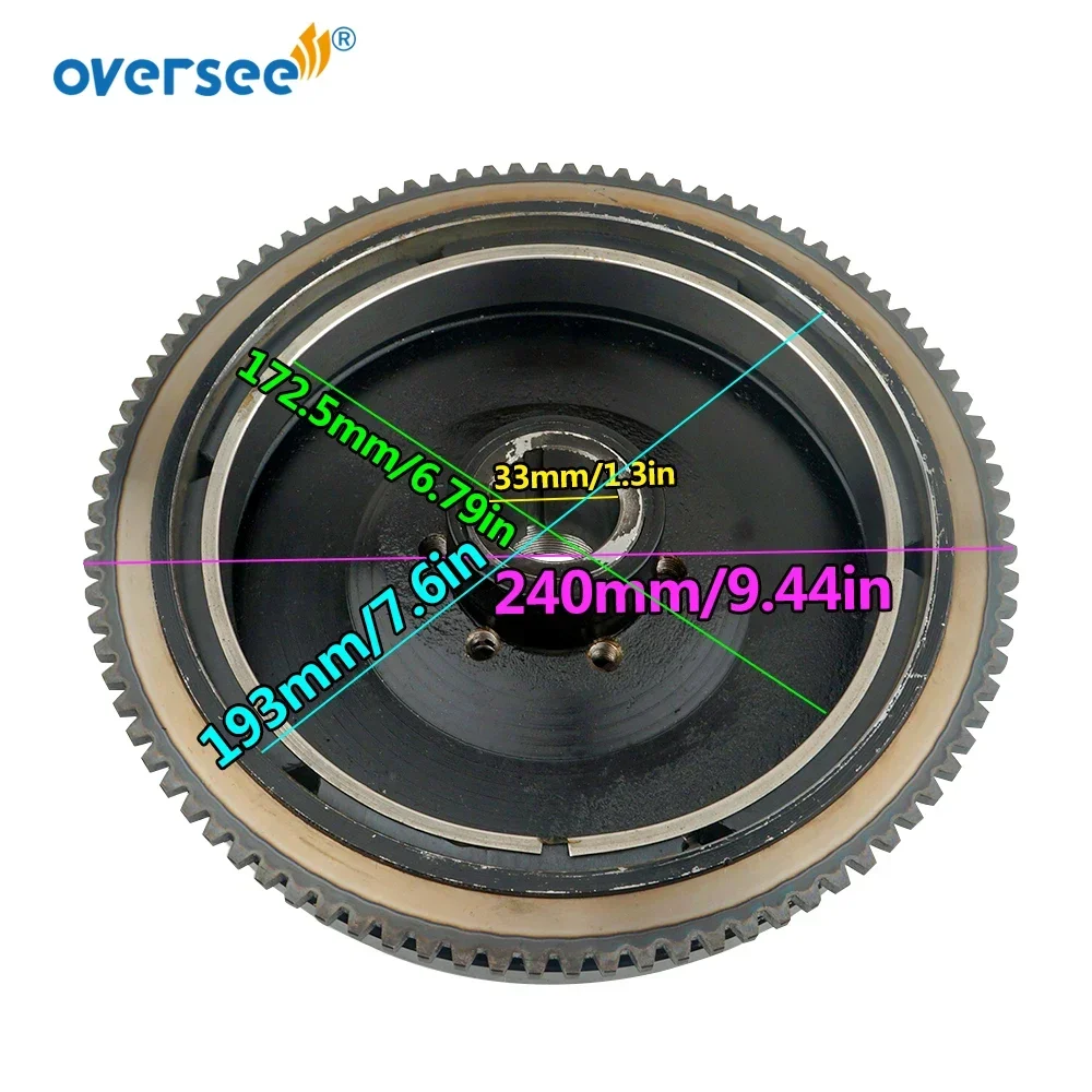 859234 Маховик T24 для подвесного мотора Mercury 50HP 55HP 60HP 3 цилиндра 92 зубца 261- Т24