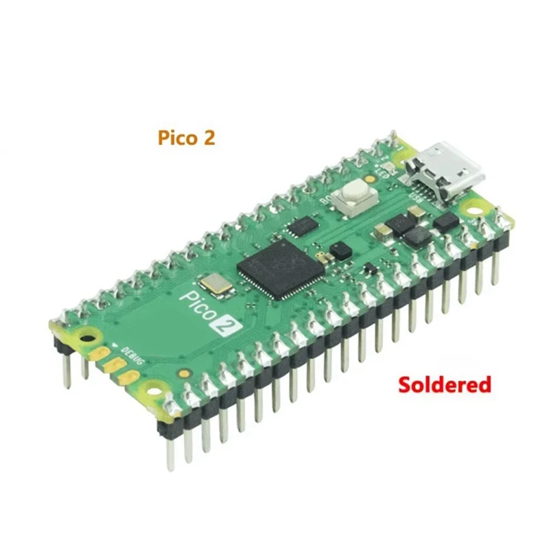 Плата разработки для Raspberry Pi Pico 2 RP2350 Pico2 ARM Cortex-M33 и RISC-V Hazard3 520 Кбайт 4 Мбайт QSPI Flash