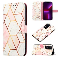 marble magnetic flip phone case for xiaomi redmi k50 etui full protective cover for redmi k50 pro case card slots stand lanyard