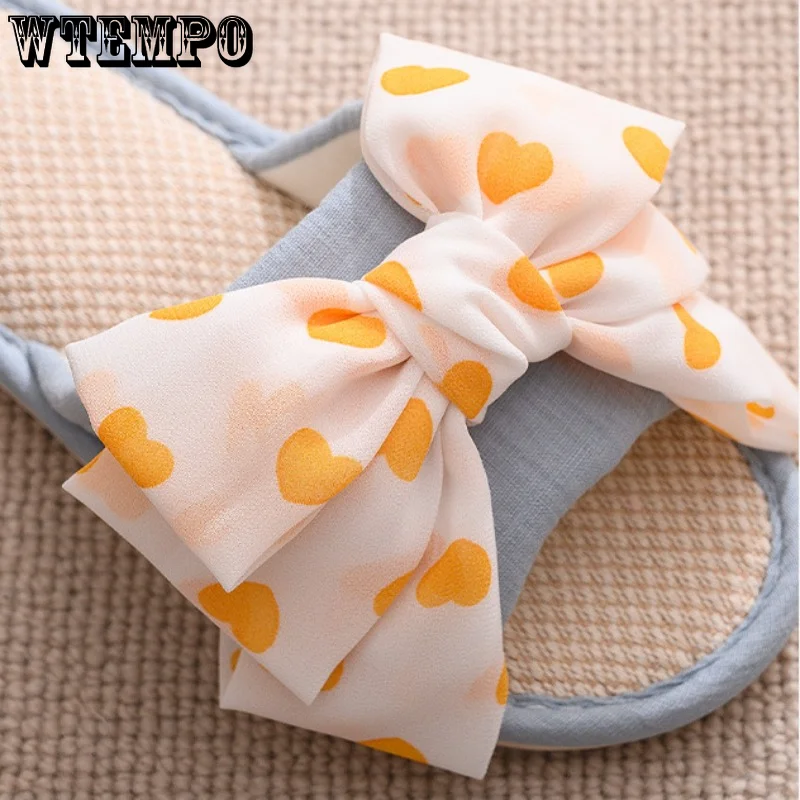 WTEMPO Lovely Butterfly Knot Slippers Women Spring Autumn Home Indoor Fashion Slides Comfy Flip Flops House Shoes Wholesale