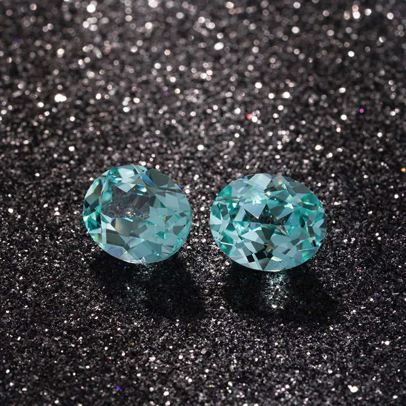 Paraiba Color Lab выращенный сапфир свободный камень овальной формы для установки