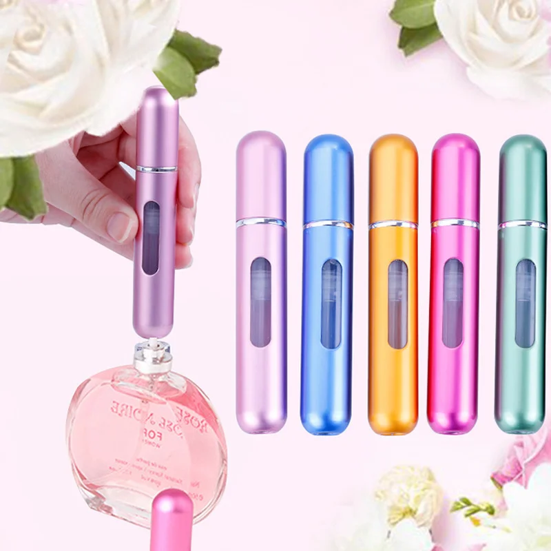 

5/8ml Perfume Refill Bottle Spray Bottle Mini Portable Refillable Aluminum Atomizer Bottle 5ml Container Travel