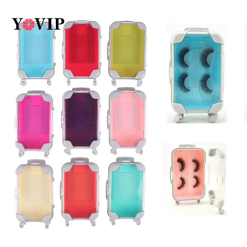 

New Arrival 1PC Eyelashes packaging box luggage/candy lashes suitcase luxury mink lashes packing case empty