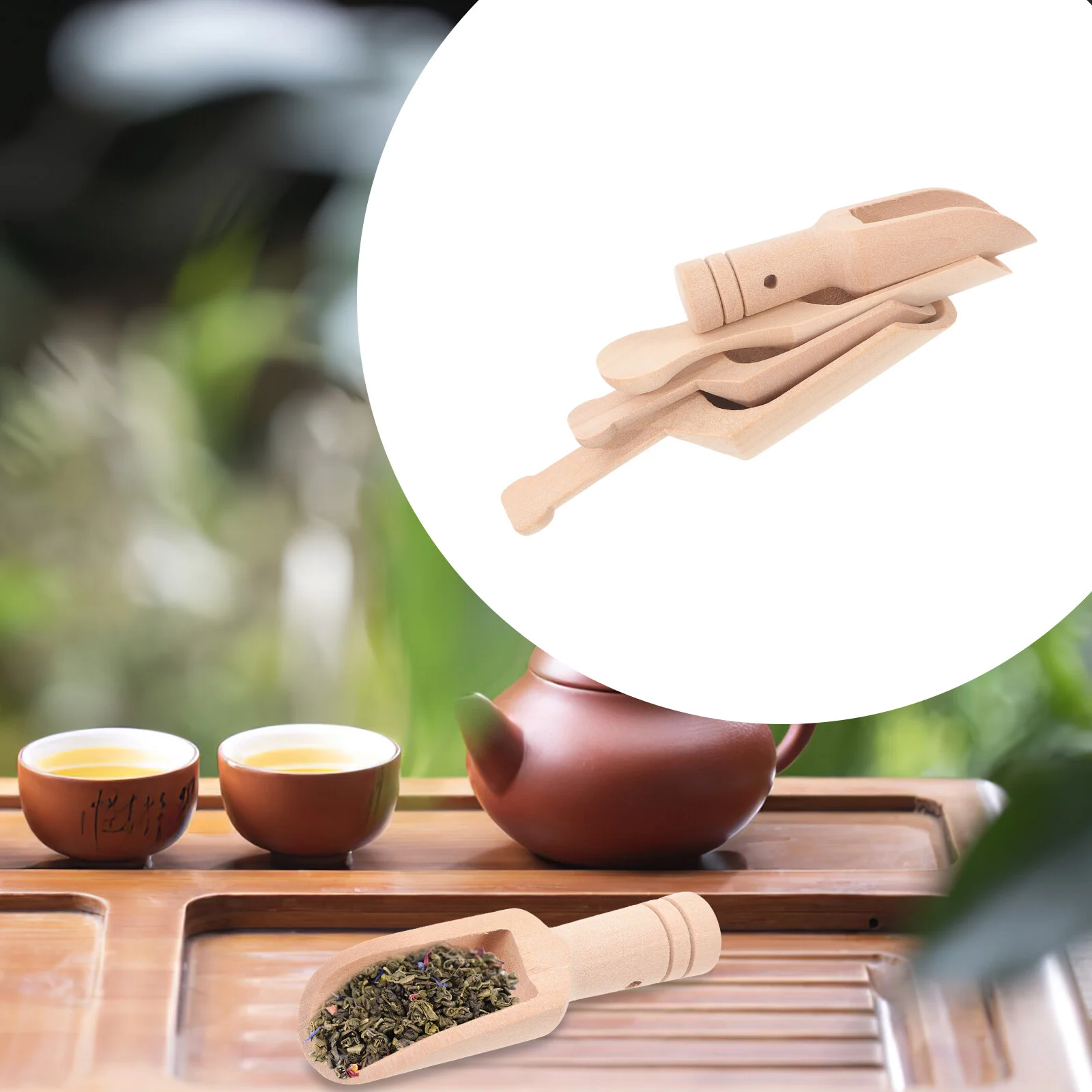 

4 Pcs Wooden Small Spoons Condiment Scoops Home Bath Stuff Salt Portable Tea Kung Fu Convenient Mini